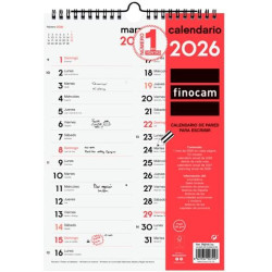 (782100026) FINOCAM CALENDARIO DE PARED PARA ESCRIBIR DOS COLUMNAS M-210X300MM MV NEUTRO 2026