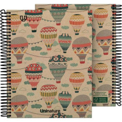 (88510002) GRAFOPLÁS CUADERNO ESPIRAL A5 80H 4X4 90GR KRAFT Y CARTÓN RECICLADO UNINATURE CAPADOCIA