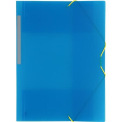 (04801230) GRAFOPLÁS CARPETA CON GOMAS COLORGRAF FOLIO 3 SOLAPAS PP AZUL TRANSLÚCIDO