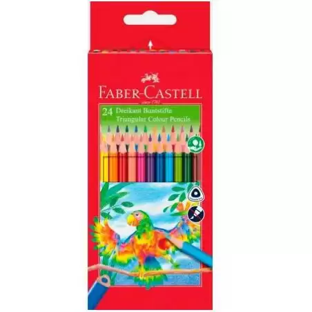 (116544) FABER CASTELL LÁPICES DE COLORES TRIANGULAR C/SURTIDOS ESTUCHE 24 UD