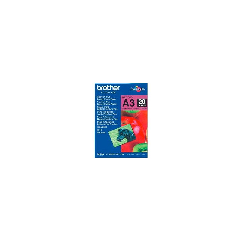 (BP71GA3) BROTHER PAPEL INKJET GLOSSY A3 20H 260G/M2