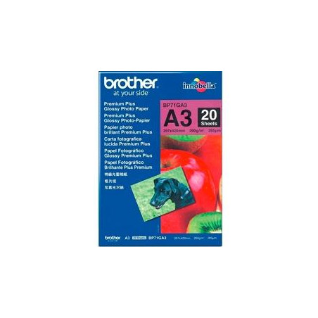 (BP71GA3) BROTHER PAPEL INKJET GLOSSY A3 20H 260G/M2