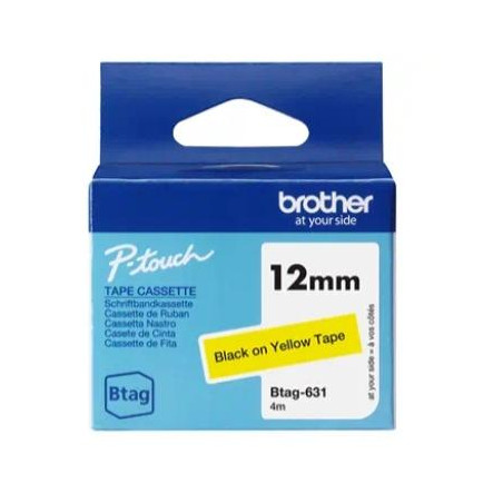 (BTAG631) BROTHER CINTA DOMÉSTICA BTAG NEGRO SOBRE AMARILLO - PTN10