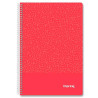 (IMP0100) IMPREX CUADERNO ESPIRAL TAPA PP FOLIO 80H 90GR 4X4 ROJO