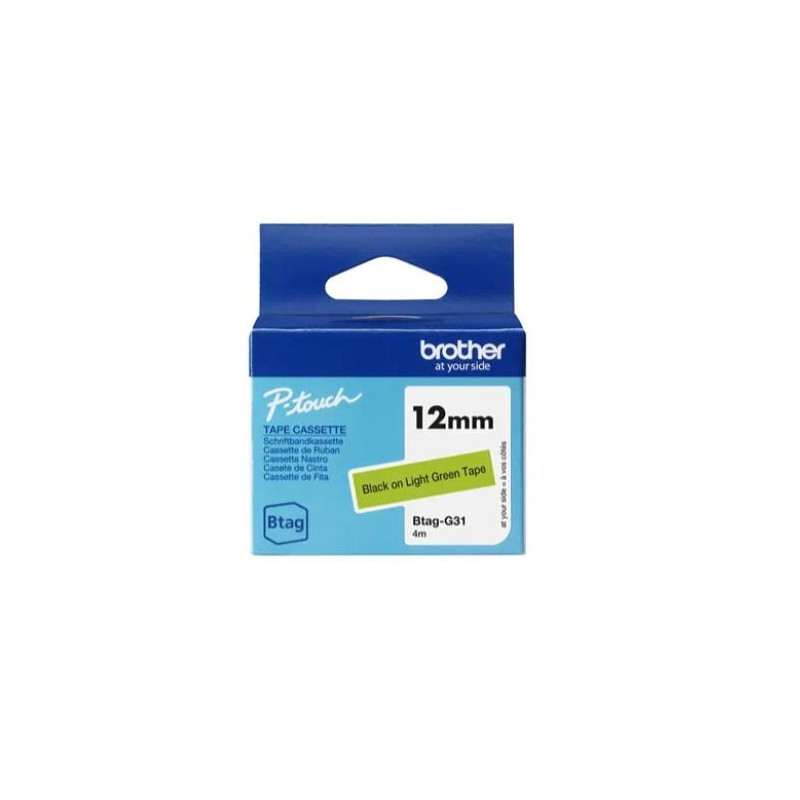 (BTAGG31) BROTHER CINTA DOMÉSTICA BTAG NEGRO SOBRE VERDE - PTN10