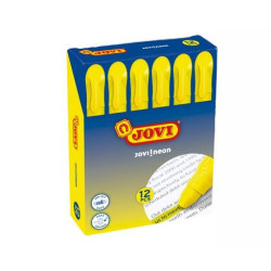 (1817) JOVI MARCADOR FLUORESCENTE JOVI!NEON DE GEL EN STICK 140MM AMARILLO CAJA 12 UD
