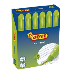 (1818) JOVI MARCADOR FLUORESCENTE JOVI!NEON DE GEL EN STICK 140MM VERDE CAJA 12 UD