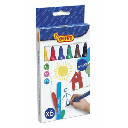 (1706) JOVI ROTULADORES MAXI 135MM COLORES SURTIDOS ESTUCHE 6 UD