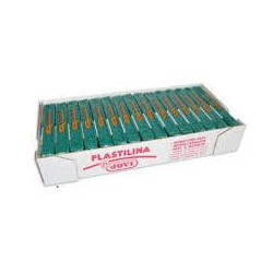(7111) JOVI PLASTILINA SCHOOL PASTILLA 150GR VERDE OSCURO CAJA 15 UD