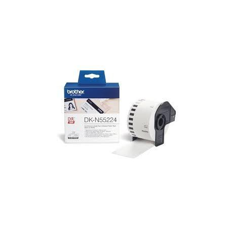 (DKN55224) BROTHER CINTA CONTINUA DE PAPEL TÉRMICO NO ADHESIVO PARA TARJETAS DE INDENTIFICACIÓN - BLANCO - 54MMX30
