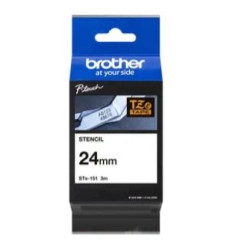(STE151) BROTHER CINTA ROTULADORA DE PLANTILLA LAMINADA DE 24MMX3M (REUTILIZABLE HASTA 50 VECES)