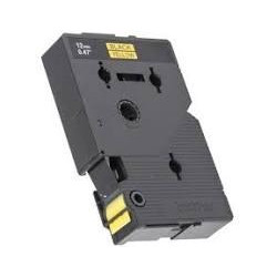 (TC601) BROTHER CINTA ROTULADORA LAMINADA TEXTO NEGRO SOBRE AMARILLO DE 12MMX7