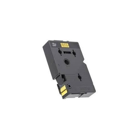 (TC601) BROTHER CINTA ROTULADORA LAMINADA TEXTO NEGRO SOBRE AMARILLO DE 12MMX7