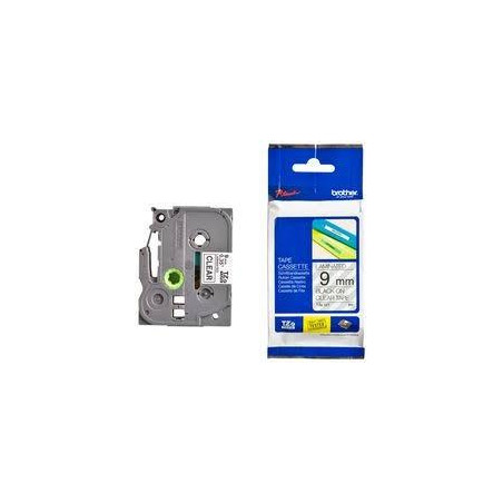 (TZE121) BROTHER CINTA ROTULADORA LAMINADA TEXTO NEGRO SOBRE TRANSPARENTE  - 9MMX8M