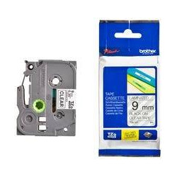 (TZE121) BROTHER CINTA ROTULADORA LAMINADA TEXTO NEGRO SOBRE TRANSPARENTE  - 9MMX8M