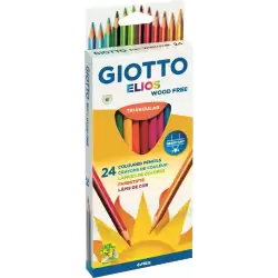 (F275900) GIOTTO LÁPICES DE COLORES ELIOS LIBRE DE MADERA C/SURTIDOS ESTUCHE 24 UD