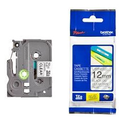 (TZE131) BROTHER CINTA ROTULADORA LAMINADA TEXTO NEGRO SOBRE TRANSPARENTE 12MMX8M