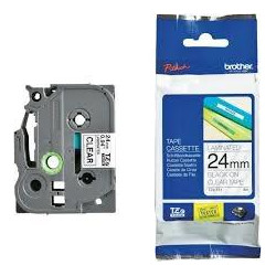 (TZE151) BROTHER CINTA ROTULADORA LAMINADA TEXTO NEGRO SOBRE TRANSPARENTE - 24MMX8M