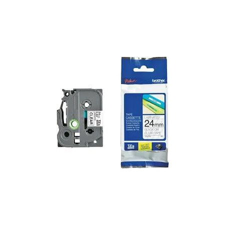 (TZE151) BROTHER CINTA ROTULADORA LAMINADA TEXTO NEGRO SOBRE TRANSPARENTE - 24MMX8M