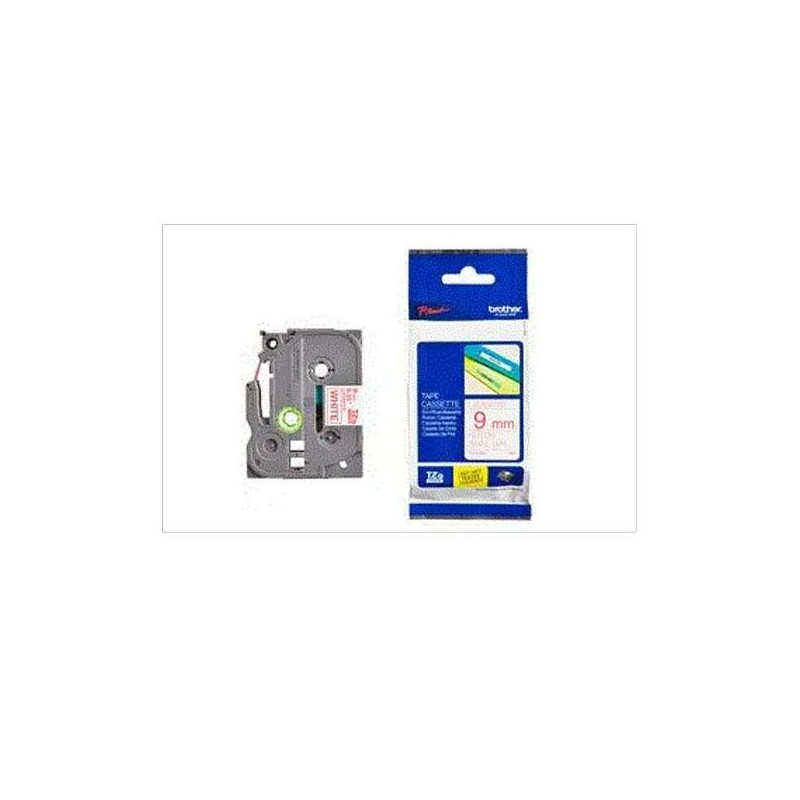(TZE222) BROTHER CINTA ROTULADORA LAMINADA TEXTO ROJO SOBRE BLANCO - 9MMX8M