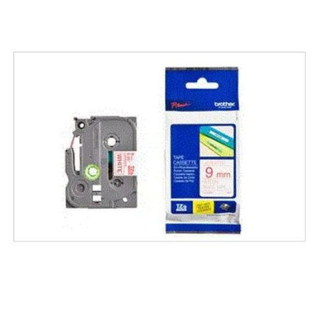 (TZE222) BROTHER CINTA ROTULADORA LAMINADA TEXTO ROJO SOBRE BLANCO - 9MMX8M
