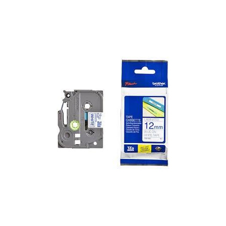 (TZE233) BROTHER CINTA ROTULADORA LAMINADA TEXTO AZUL SOBRE BLANCO - 12MMX8M