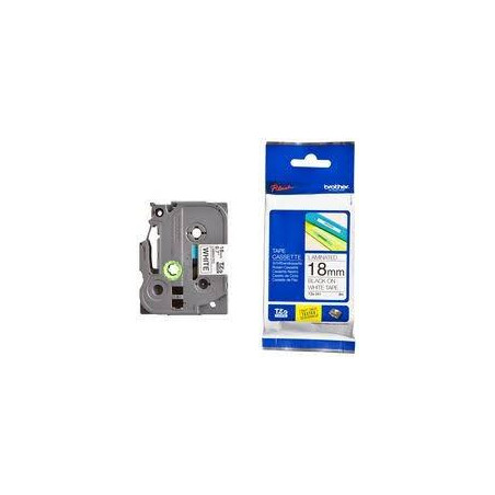 (TZE241) BROTHER CINTA ROTULADORA LAMINADA TEXTO NEGRO SOBRE BLANCO - 18MMX8M