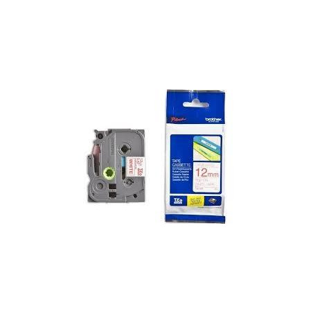 (TZE232) BROTHER CINTA ROTULADORA LAMINADA TEXTO ROJO SOBRE BLANCO - 12MMX8M
