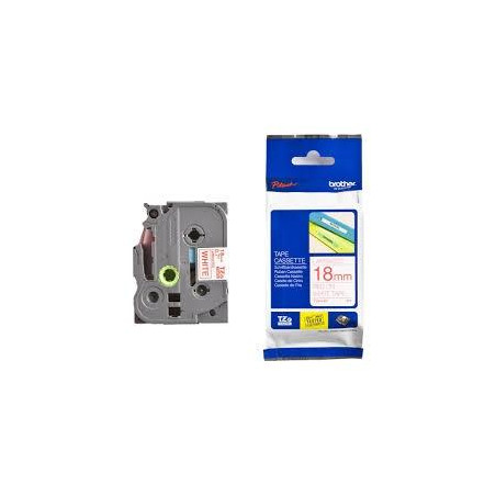 (TZE242) BROTHER CINTA ROTULADORA LAMINADA TEXTO ROJO SOBRE BLANCO - 18MMX8M