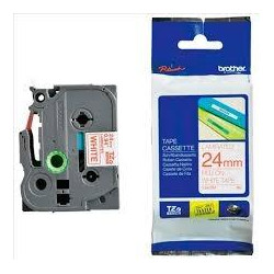 (TZE252) BROTHER CINTA ROTULADORA LAMINADA TEXTO ROJO SOBRE BLANCO - 24MMX8M