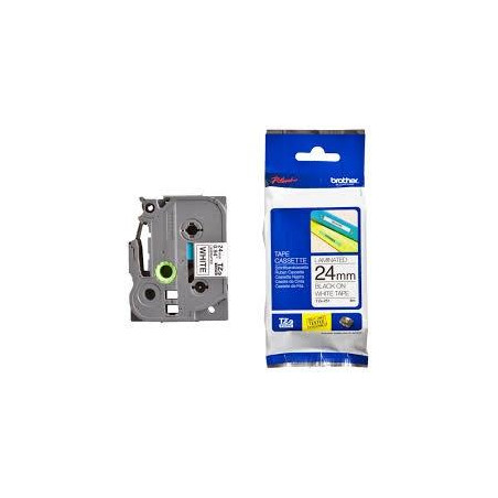 (TZE251) BROTHER CINTA ROTULADORA LAMINADA TEXTO NEGRO SOBRE BLANCO - 24MMX8M