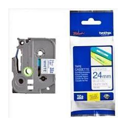 (TZE253) BROTHER CINTA ROTULADORA LAMINADA TEXTO AZUL SOBRE BLANCO - 24MMX8M