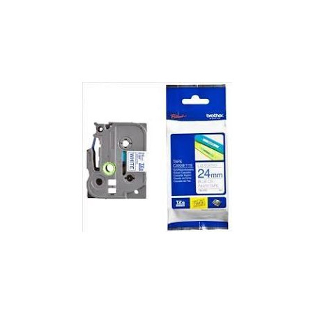 (TZE253) BROTHER CINTA ROTULADORA LAMINADA TEXTO AZUL SOBRE BLANCO - 24MMX8M