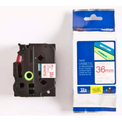 (TZE262) BROTHER CINTA ROTULADORA LAMINADA TEXTO ROJO SOBRE FONDO BLANCO - 36MMX8M