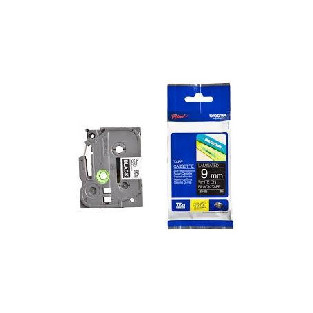 (TZE325) BROTHER CINTA ROTULADORA LAMINADA TEXTO BLANCO SOBRE NEGRO - 9MMX8M