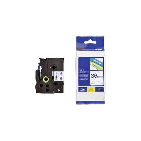 (TZE263) BROTHER CINTA ROTULADORA LAMINADA TEXTO AZUL SOBRE BLANCO - 36MMX8M