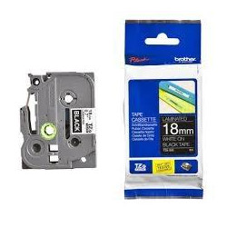 (TZE345) BROTHER CINTA ROTULADORA LAMINADA TEXTO BLANCO SOBRE NEGRO - 18MMX8M