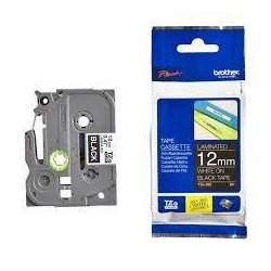 (TZE335) BROTHER CINTA ROTULADORA LAMINADA TEXTO BLANCO SOBRE NEGRO - 12MMX8M