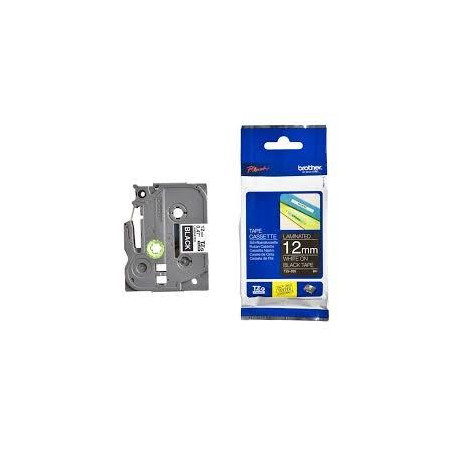 (TZE335) BROTHER CINTA ROTULADORA LAMINADA TEXTO BLANCO SOBRE NEGRO - 12MMX8M