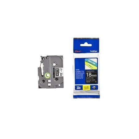 (TZE345) BROTHER CINTA ROTULADORA LAMINADA TEXTO BLANCO SOBRE NEGRO - 18MMX8M