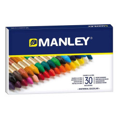 (MNC00077) MANLEY ESTUCHE DE 30 CERAS BLANDAS 60MM COLORES SURTIDOS