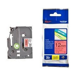 (TZE431) BROTHER CINTA ROTULADORA LAMINADA TEXTO NEGRO SOBRE ROJO - 12MMX8M