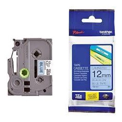 (TZE531) BROTHER CINTA ROTULADORA LAMINADA TEXTO NEGRO SOBRE AZUL - 12MMX8M