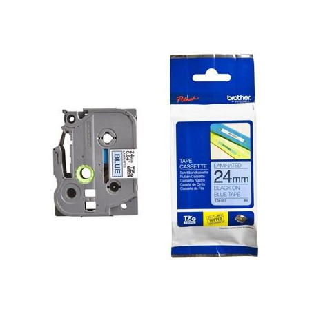 (TZE551) BROTHER CINTA ROTULADORA LAMINADA TEXTO NEGRO SOBRE AZUL - 24MMX8M