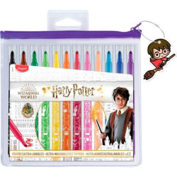 (845001) MAPED ROTULADORES HARRY POTTER POUCH ESTUCHE DE 12 C/SURTIDOS