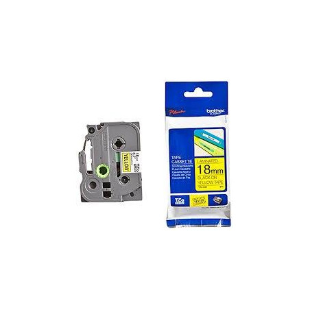 (TZE641) BROTHER CINTA ROTULADORA LAMINADA TEXTO NEGRO SOBRE AMARILLO - 18MMX8M