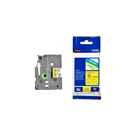 (TZE621) BROTHER CINTA ROTULADORA LAMINADA TEXTO NEGRO SOBRE AMARILLO - 9MMX8M