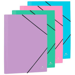 (1096PASU) MARIOLA CARPETA CON GOMAS Y SOLAPAS FOLIO POLIPROPILENO 450 MICRAS C/SURTIDOS PASTEL