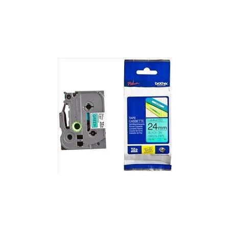 (TZE751) BROTHER CINTA ROTULADORA LAMINADA TEXTO NEGRO SOBRE VERDE - 24MMX8M