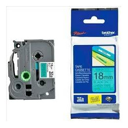 (TZE741) BROTHER CINTA ROTULADORA LAMINADA TEXTO NEGRO SOBRE VERDE - 18MMX8M